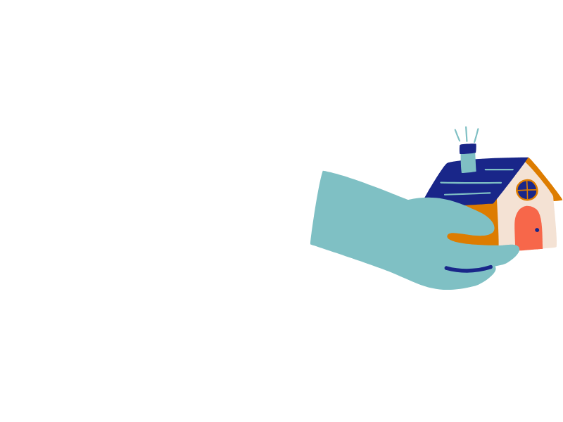 House with hand House with hand